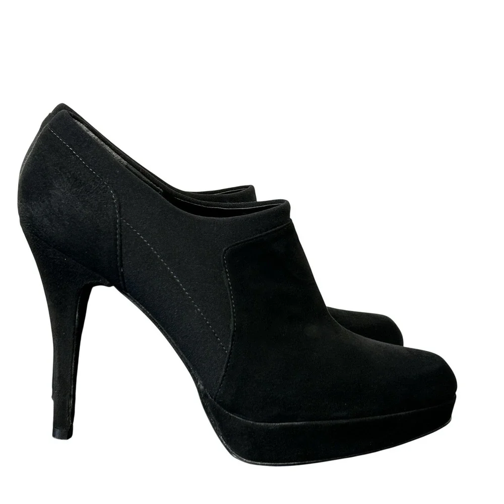 Stuart Weitzman Black Suede‎ Platform Stiletto Booties - Size 8M - Made in Spain